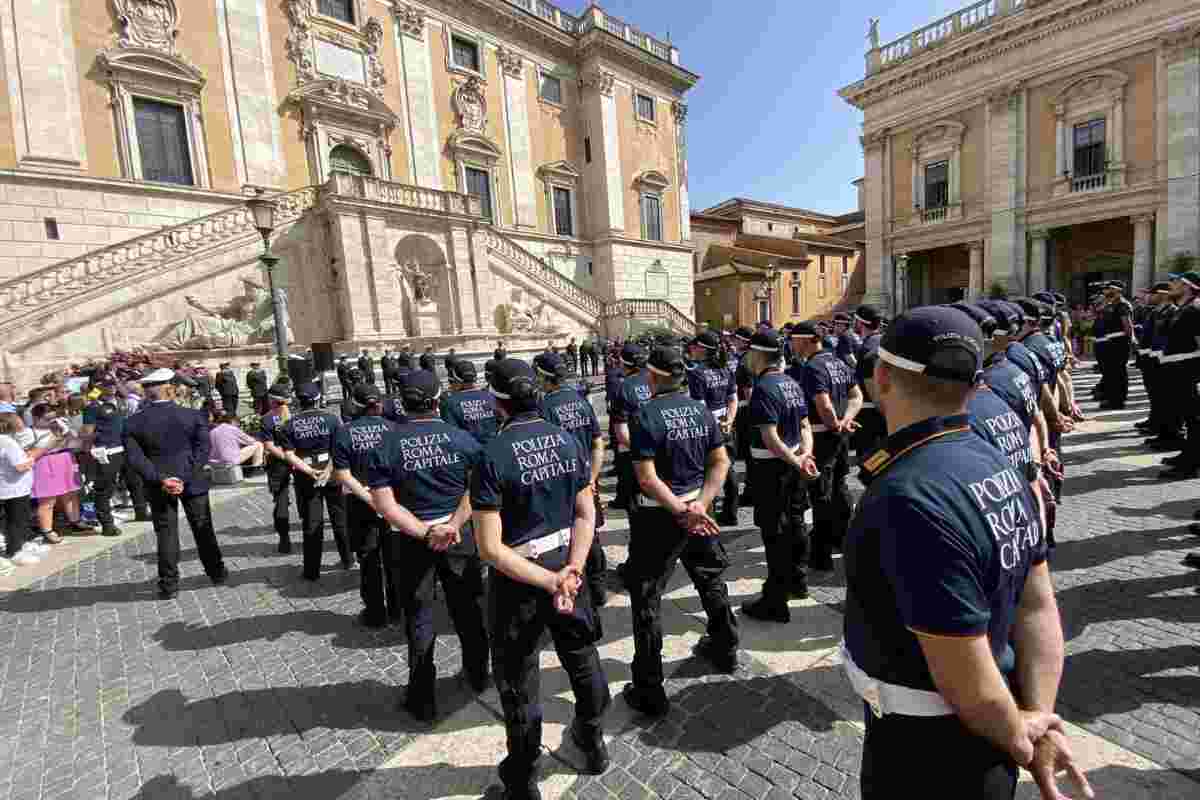 Polizia Locale di Roma Capitale al Campidoglio