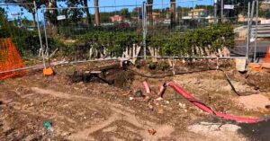 Foto interna al cantiere di Ostia Antica