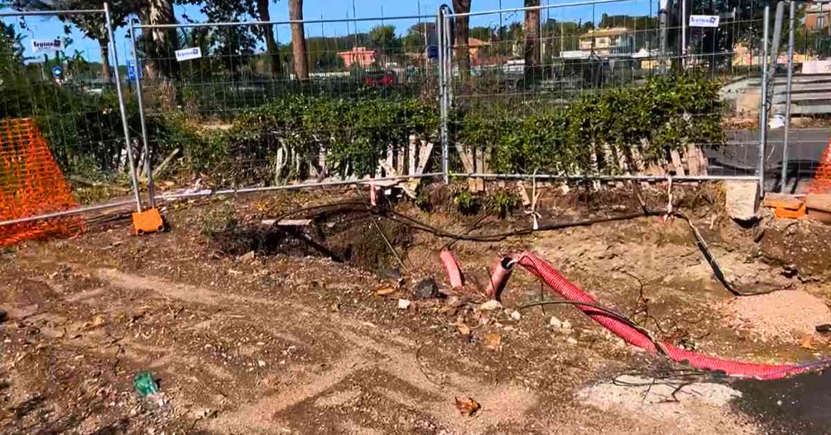 Foto interna al cantiere di Ostia Antica