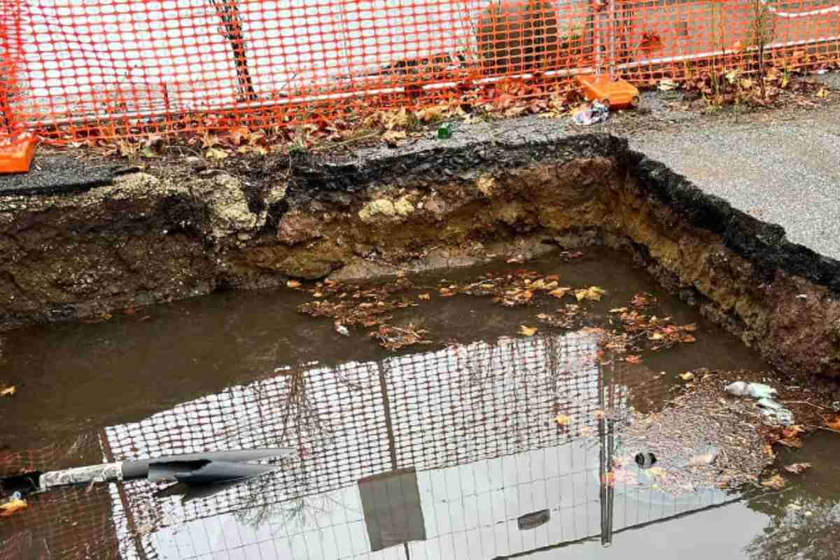 Cantiere allagato a Ostia Antica