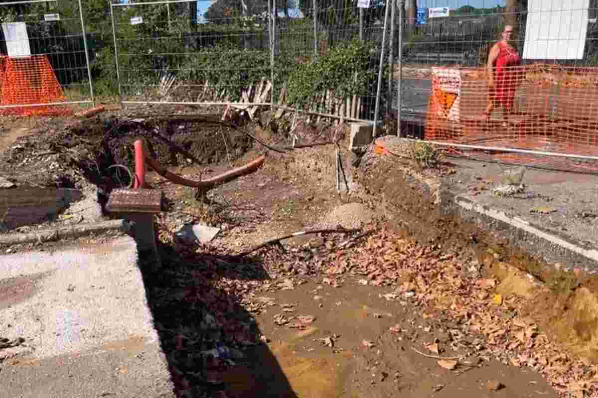 Foto all'interno del cantiere di Ostia Antica