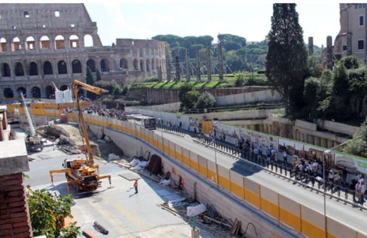 Cantieri della Metro C al Colosseo di Roma