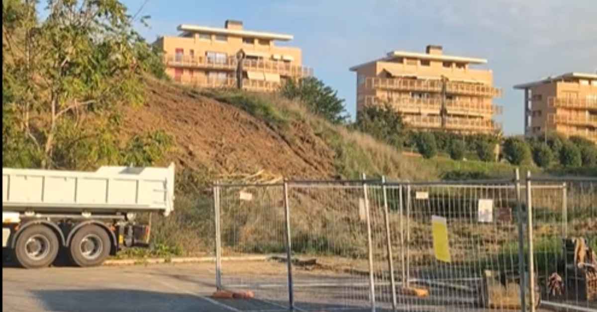 Foto del cantiere su via della Trafusa a Mezzocammino