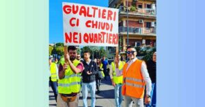 Fabrizio Montanini alla protesta contro il black point di Roma