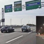 Auto in sosta sulla corsia d'emergenza dell'Autostrada Roma-Fiumicino