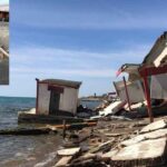 Cumuli di macerie sulle spiagge di Ostia