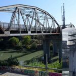 Detriti nel Tevere dal Ponte dell'Industria