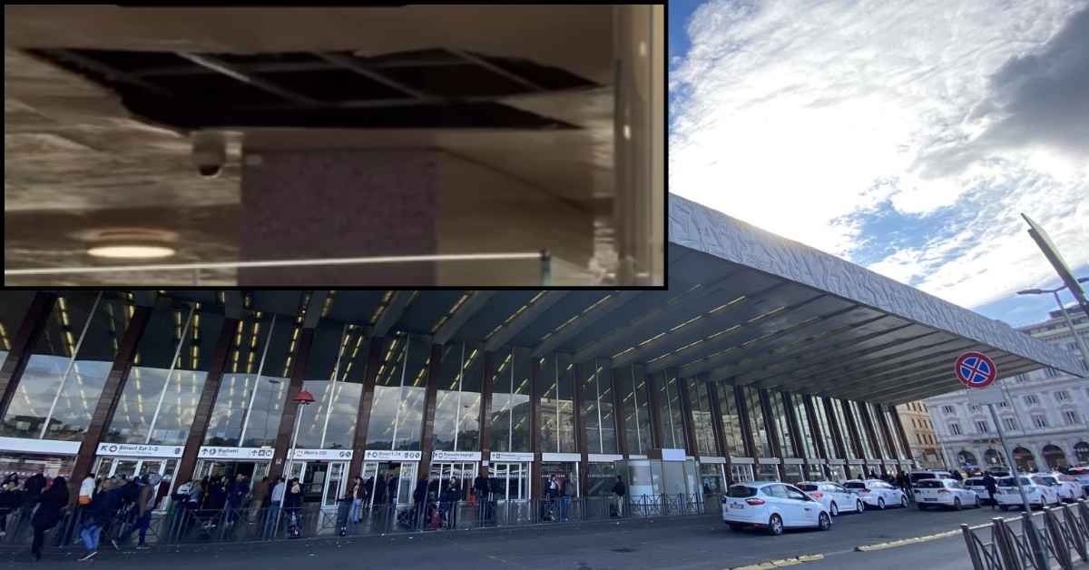 Controsoffitto crollato alla Stazione Termini