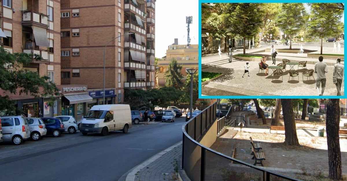 Progetto dell'isola pedonale a Piazza Lorenzini