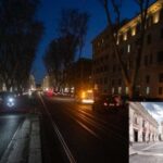 Strada al buio a Roma