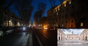 Strada al buio a Roma